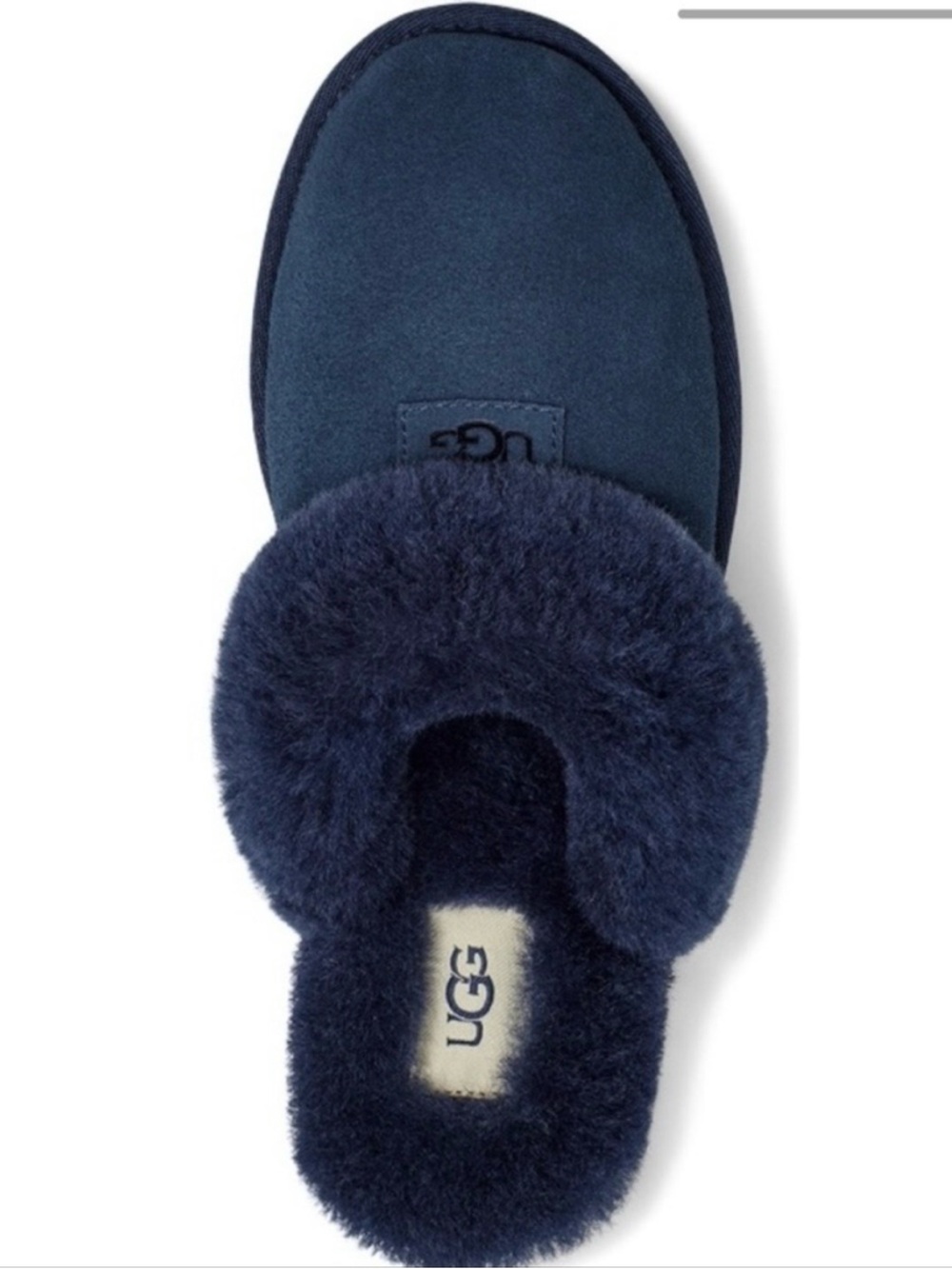 NWOT UGG Navy Suede Shearling  Slippers Size 9